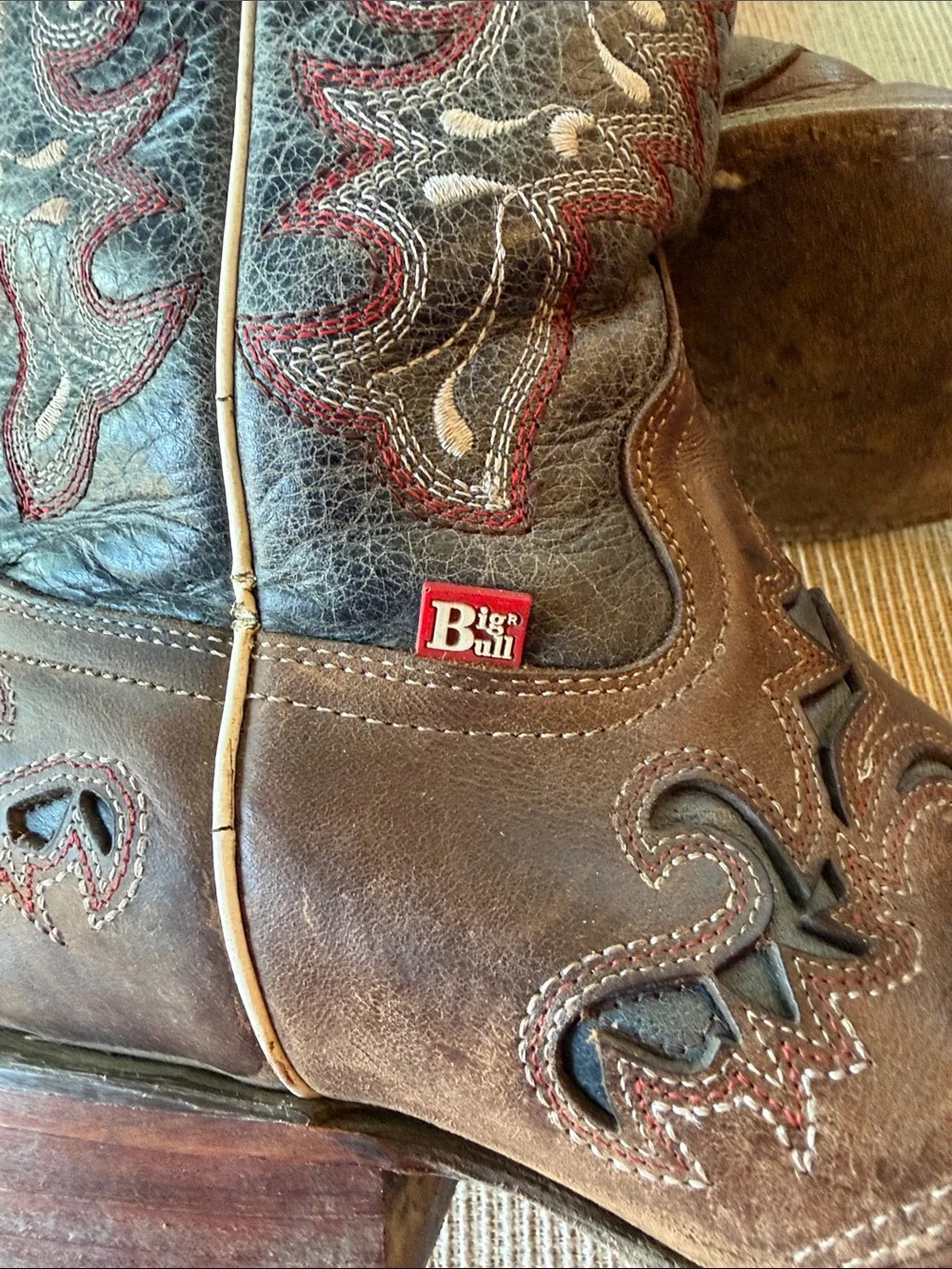 Big Bull Cowboy Boots Leather Kids size 3.5